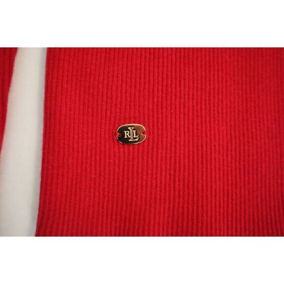 Lauren Ralph Lauren Women's Sz XS Red L/S Cotton Blend Turtleneck Sweater - Picture 3 of 4